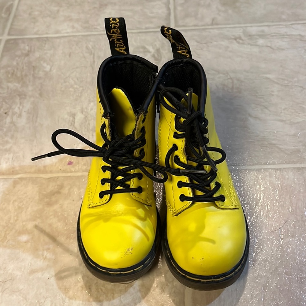 Toddler yellow Dr. Marten shoes